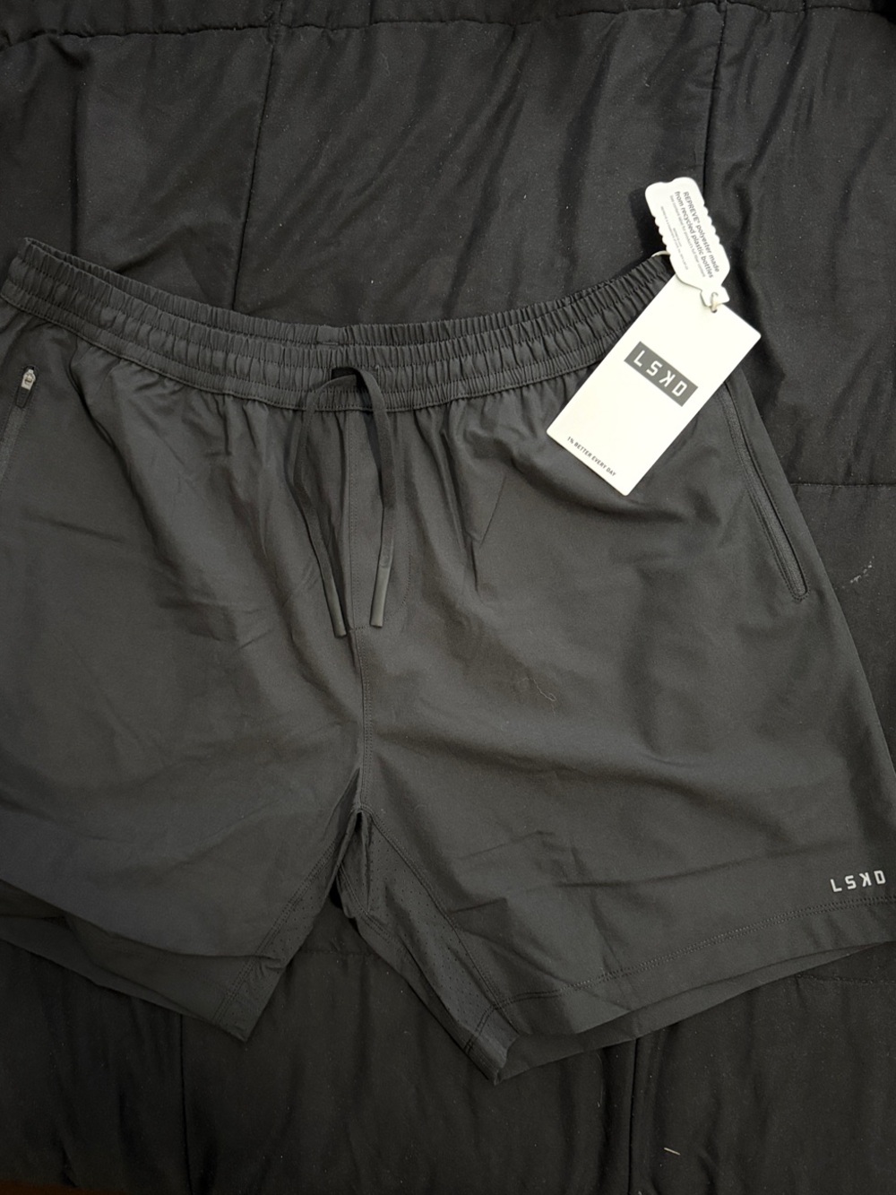 LSKD Men's Athletic Shorts - Black